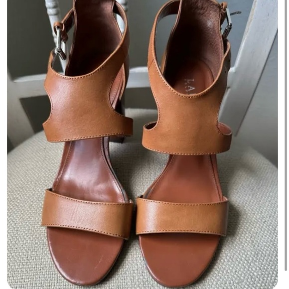 Lauren Ralph Lauren Tahira Leather Block Heel Sandal, Strappy, Size 8 - Picture 2 of 8